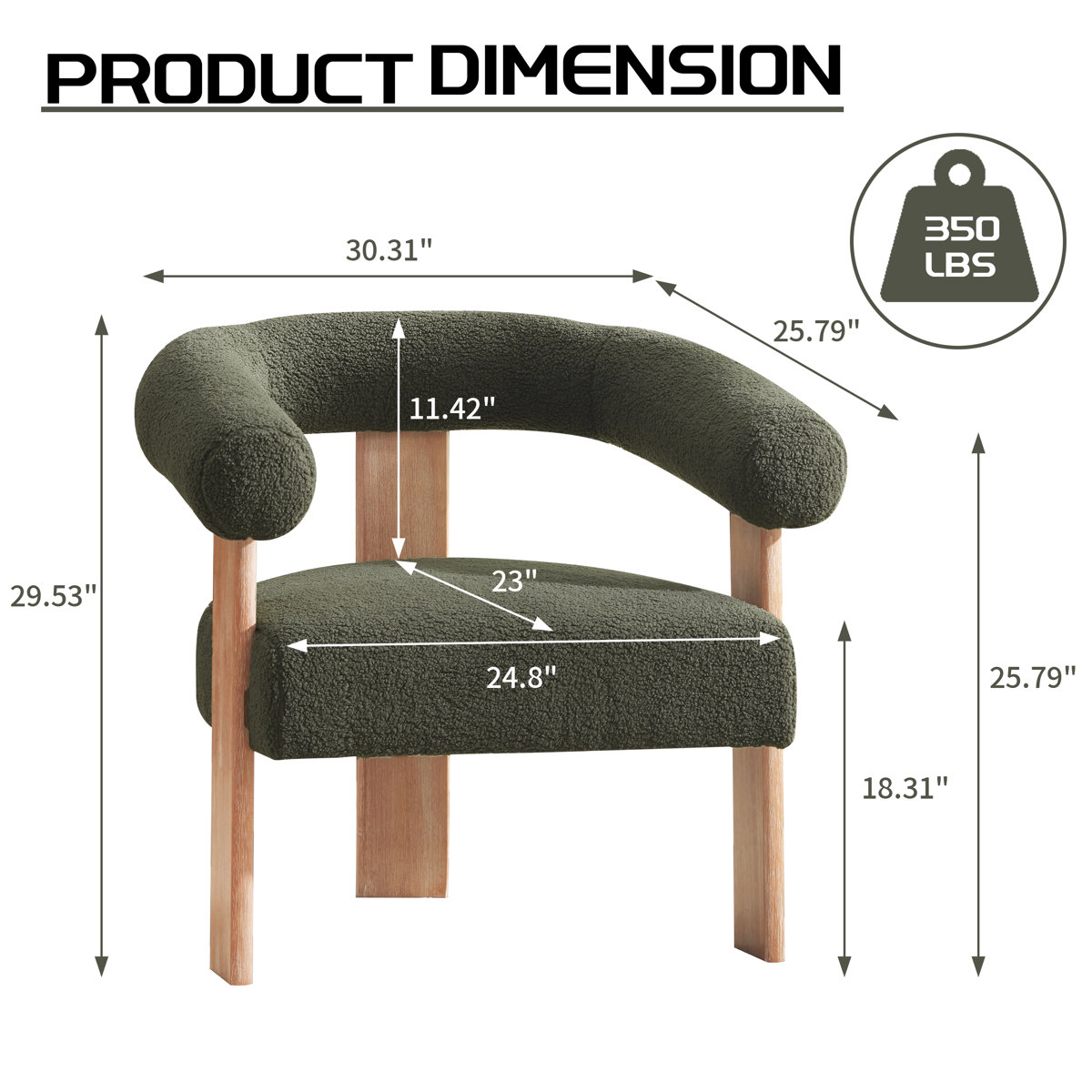 Upholstered Barrel Accent Chair Armchair